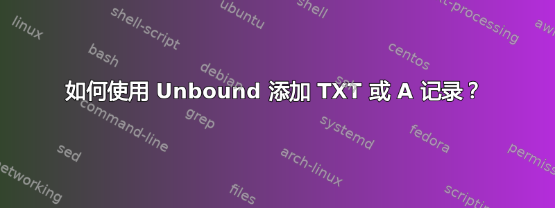 如何使用 Unbound 添​​加 TXT 或 A 记录？