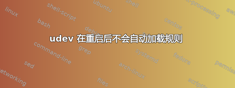 udev 在重启后不会自动加载规则