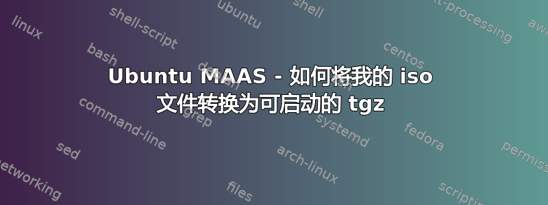 Ubuntu MAAS - 如何将我的 iso 文件转换为可启动的 tgz