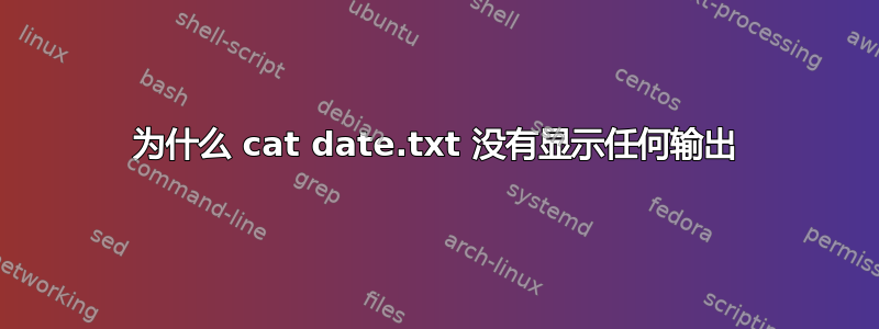 为什么 cat date.txt 没有显示任何输出