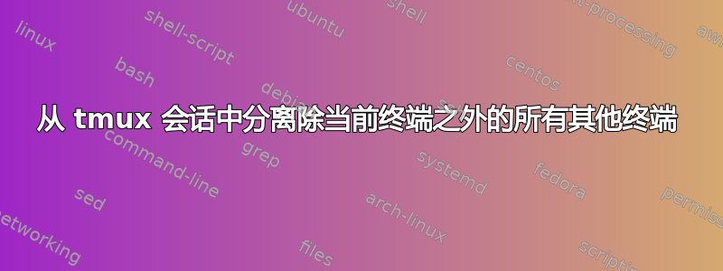 从 tmux 会话中分离除当前终端之外的所有其他终端