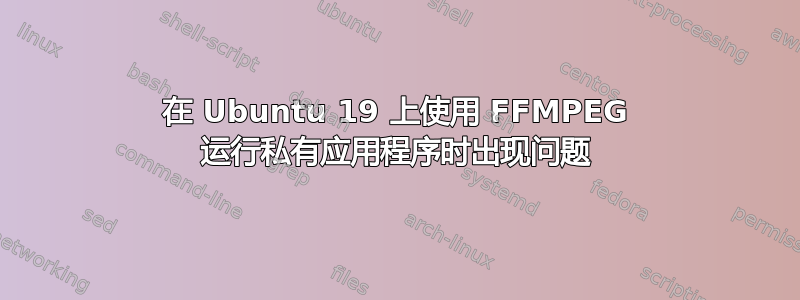 在 Ubuntu 19 上使用 FFMPEG 运行私有应用程序时出现问题