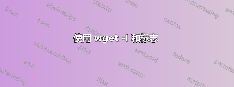 使用 wget -i 和标志