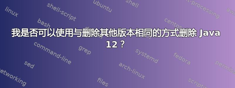 我是否可以使用与删除其他版本相同的方式删除 Java 12？