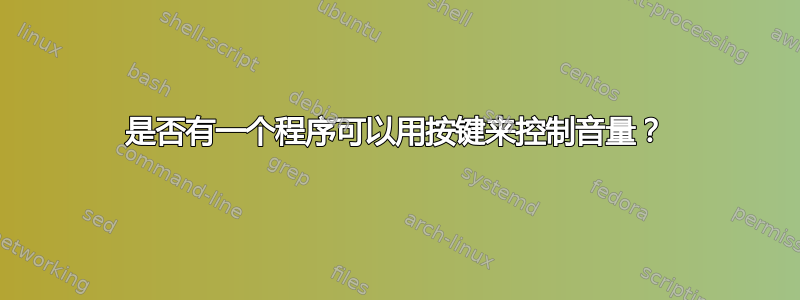 是否有一个程序可以用按键来控制音量？