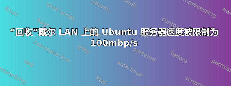 “回收”戴尔 LAN 上的 Ubuntu 服务器速度被限制为 100mbp/s