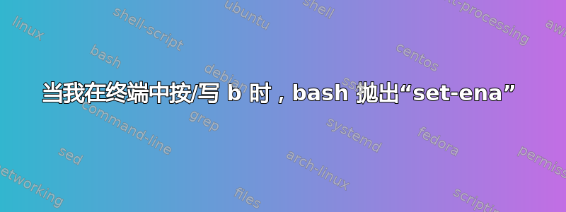 当我在终端中按/写 b 时，bash 抛出“set-ena”