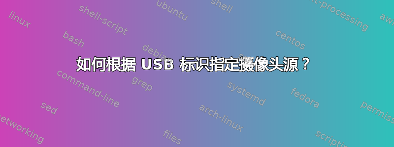 如何根据 USB 标识指定摄像头源？