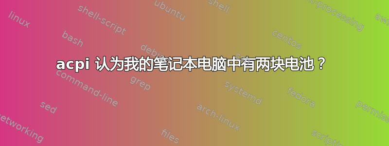 acpi 认为我的笔记本电脑中有两块电池？