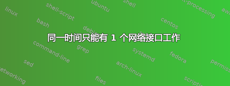 同一时间只能有 1 个网络接口工作