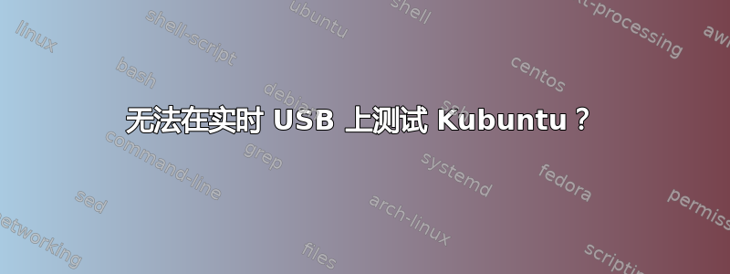 无法在实时 USB 上测试 Kubuntu？