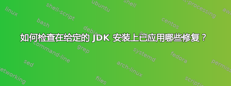 如何检查在给定的 JDK 安装上已应用哪些修复？