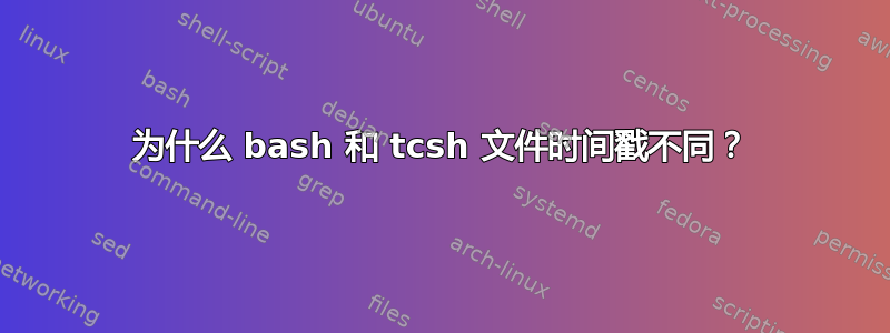 为什么 bash 和 tcsh 文件时间戳不同？