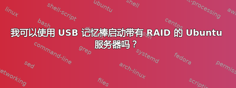 我可以使用 USB 记忆棒启动带有 RAID 的 Ubuntu 服务器吗？