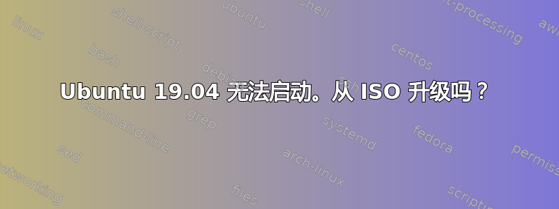 Ubuntu 19.04 无法启动。从 ISO 升级吗？