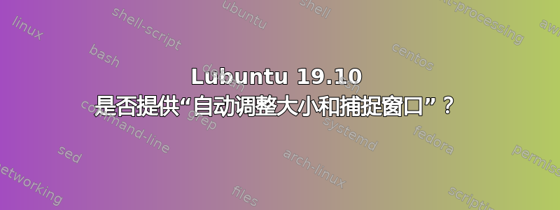 Lubuntu 19.10 是否提供“自动调整大小和捕捉窗口”？