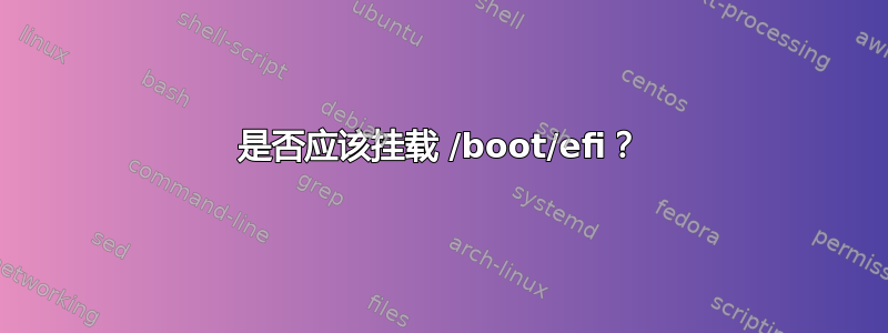 是否应该挂载 /boot/efi？