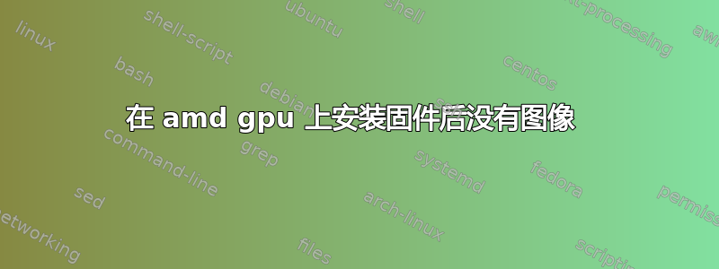 在 amd gpu 上安装固件后没有图像 