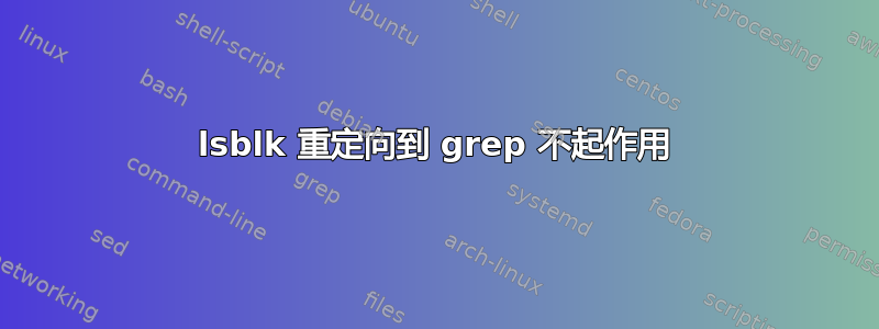 lsblk 重定向到 grep 不起作用