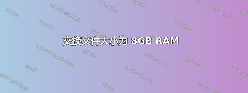 交换文件大小为 8GB RAM 