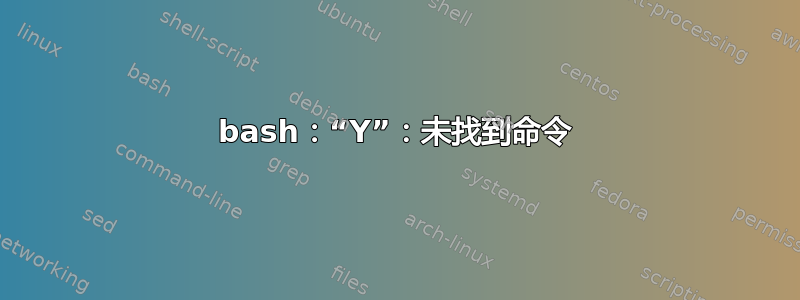 bash：“Y”：未找到命令