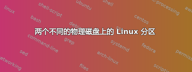 两个不同的物理磁盘上的 Linux 分区