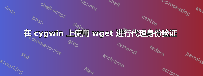 在 cygwin 上使用 wget 进行代理身份验证