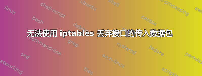 无法使用 iptables 丢弃接口的传入数据包