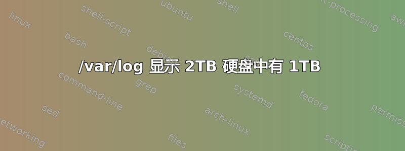 /var/log 显示 2TB 硬盘中有 1TB