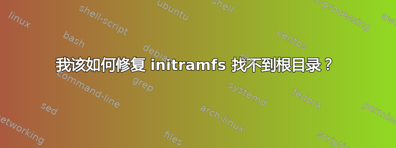 我该如何修复 initramfs 找不到根目录？