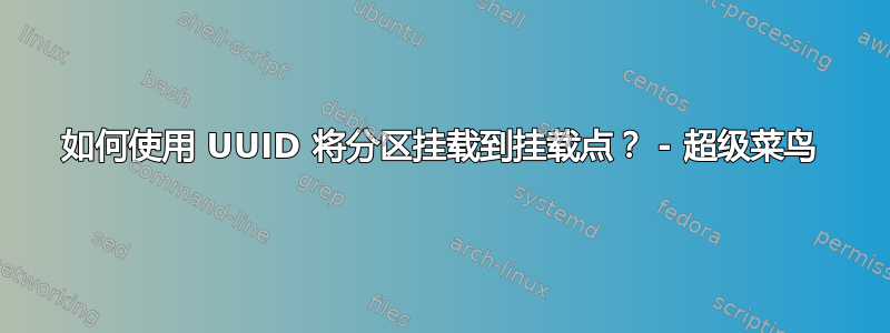 如何使用 UUID 将分区挂载到挂载点？ - 超级菜鸟