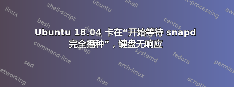 Ubuntu 18.04 卡在“开始等待 snapd 完全播种”，键盘无响应