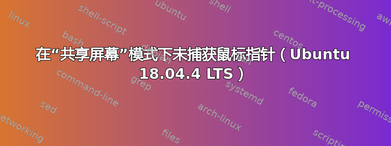 在“共享屏幕”模式下未捕获鼠标指针（Ubuntu 18.04.4 LTS）