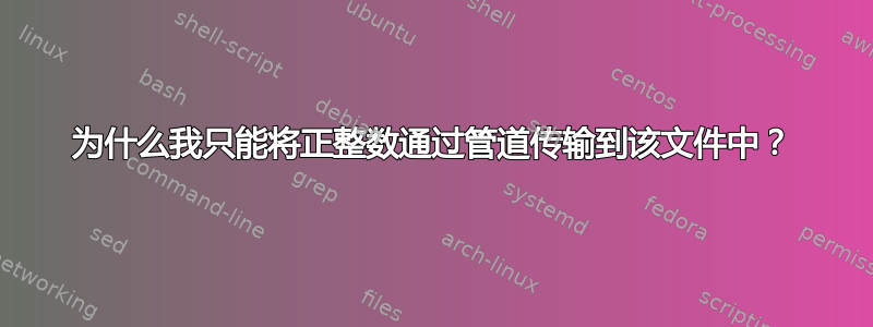 为什么我只能将正整数通过管道传输到该文件中？