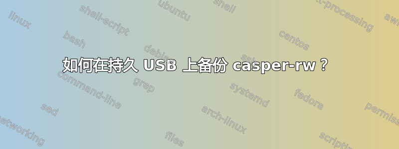 如何在持久 USB 上备份 casper-rw？