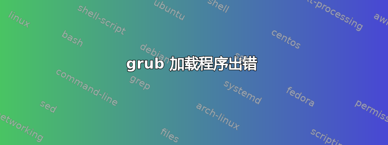 grub 加载程序出错