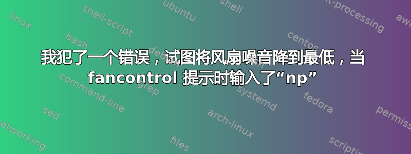 我犯了一个错误，试图将风扇噪音降到最低，当 fancontrol 提示时输入了“np”