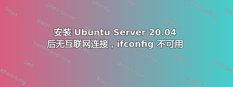 安装 Ubuntu Server 20.04 后无互联网连接，ifconfig 不可用