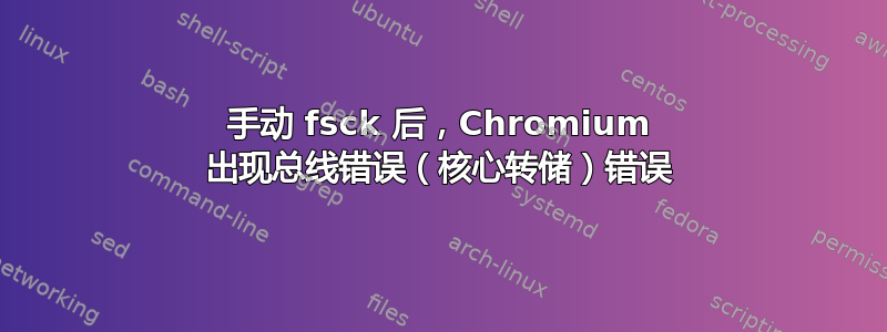 手动 fsck 后，Chromium 出现总线错误（核心转储）错误