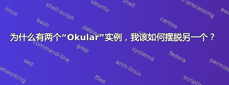 为什么有两个“Okular”实例，我该如何摆脱另一个？