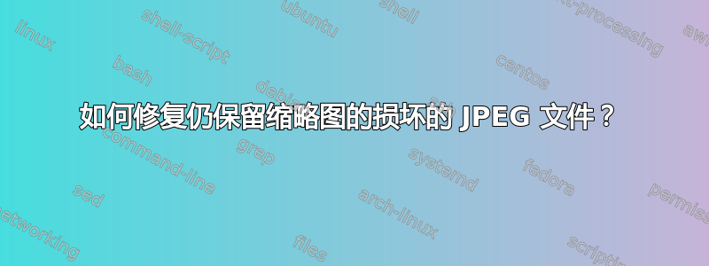 如何修复仍保留缩略图的损坏的 JPEG 文件？