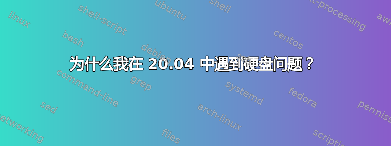 为什么我在 20.04 中遇到硬盘问题？