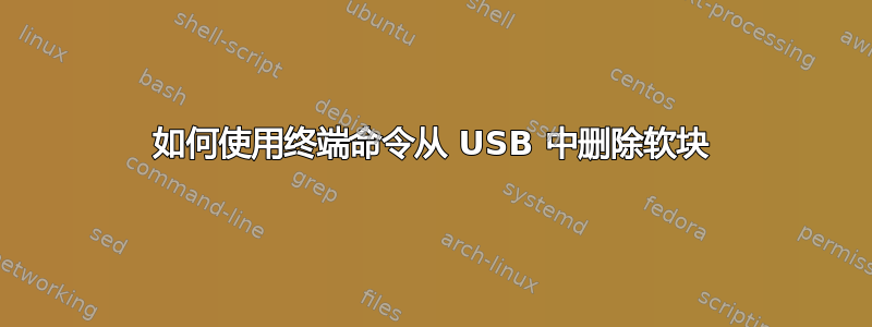 如何使用终端命令从 USB 中删除软块