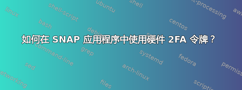 如何在 SNAP 应用程序中使用硬件 2FA 令牌？