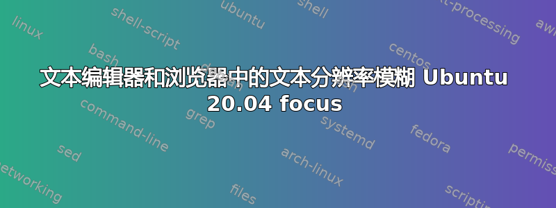 文本编辑器和浏览器中的文本分辨率模糊 Ubuntu 20.04 focus