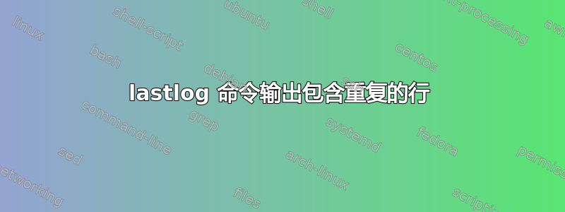 lastlog 命令输出包含重复的行