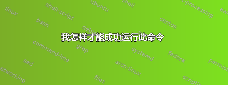 我怎样才能成功运行此命令