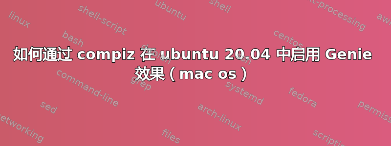 如何通过 compiz 在 ubuntu 20.04 中启用 Genie 效果（mac os）