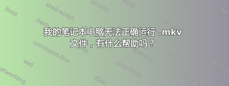 我的笔记本电脑无法正确运行 .mkv 文件，有什么帮助吗？