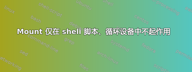 Mount 仅在 shell 脚本、循环设备中不起作用 